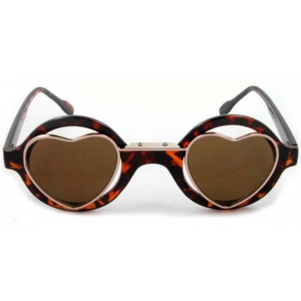 Round Heart Shape Lens BROWN TORTOISE